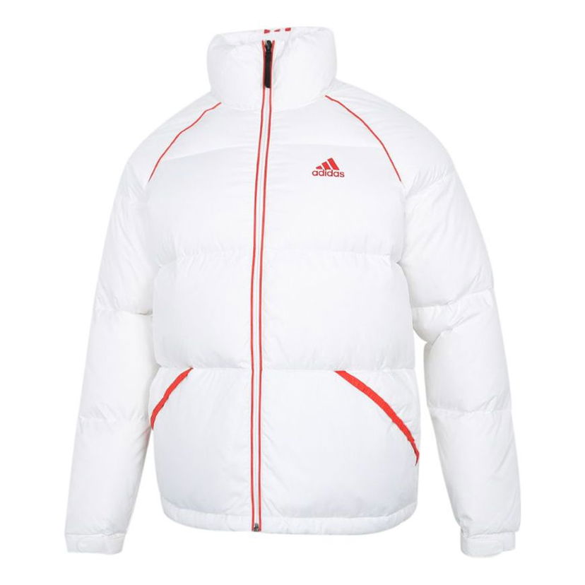 Pufferjacka adidas Originals Stripe Stand Collar Down Jacket Vit | H20751