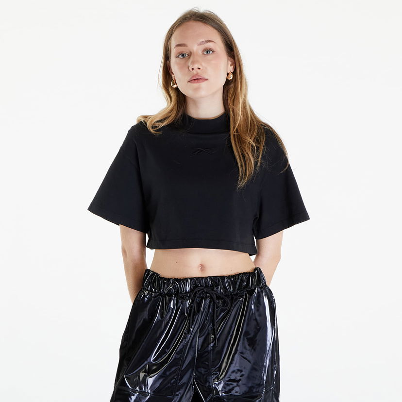 Crop top Reebok Washed Cropped Tee Washed Black Svart | RWAA001C99JER0021000