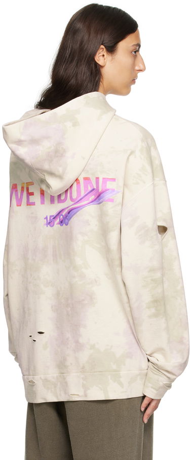Sweatshirt We11done Distressed Hoodie Beige | WD-TH3-23-758-U-IV, 2