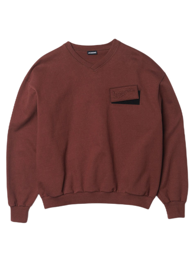 Sweatshirt Jacquemus Le Santon Wavey Logo Bourgogne | 226JS045-2177-880