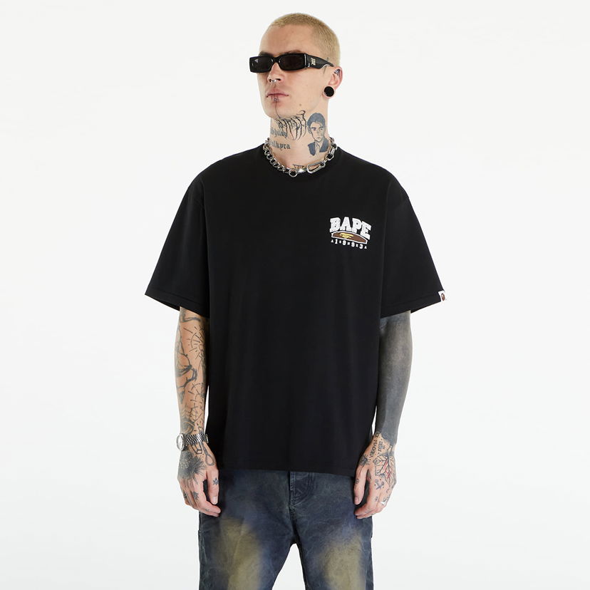 T-shirt BAPE A BATHING APE Hand Draw Bape Relaxed Fit Tee Black Svart | 001TEK301325M BLK