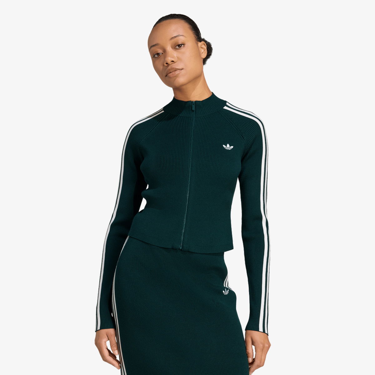 Sweater adidas Performance Adicolor Slim-Fit Knit Top Grön | JY2599, 1