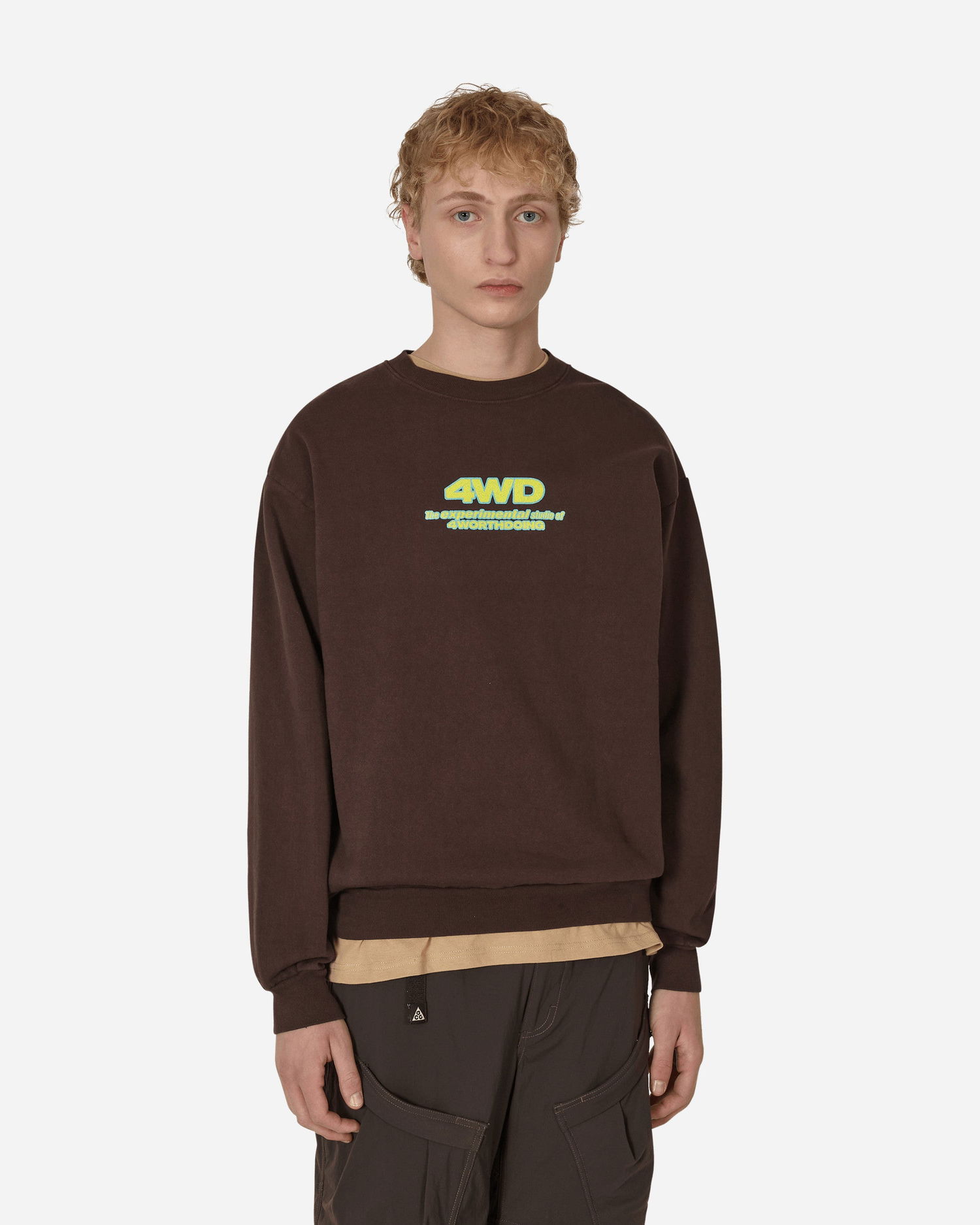Sweatshirt 4 WORTH DOING Experimental Studio Crewneck Sweatshirt Brun | 4WDF22C1 CHOCOLATE, 0