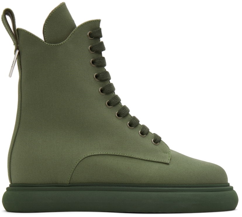 Kläder The Attico Attico Selene Canvas Ankle Boots Grön | 221WS443 C008