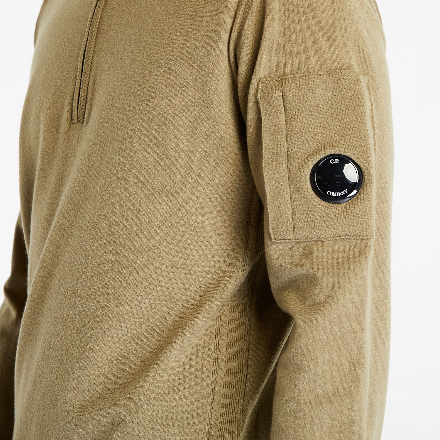 Sweatshirt C.P. Company Extafine Merino Wool Zipped Crewneck Beige | 15CMKN073A005528A-335, 1