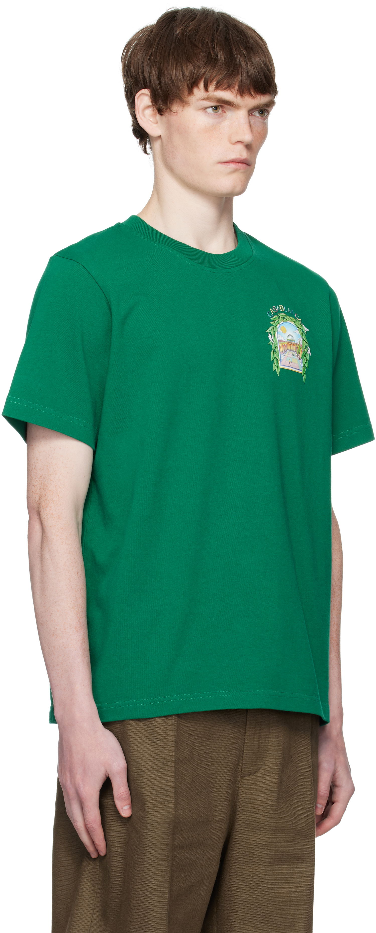 T-shirt Casablanca Casablanca L'Arche De Tennis T-Shirt Grön | MPF25-JTS-001-17-EX-FLANNELS, 1