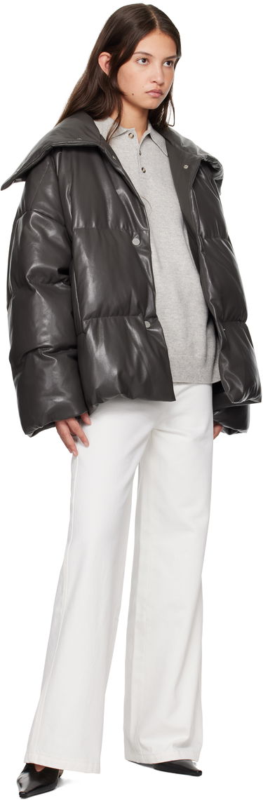Pufferjacka Nanushka Nanushka Alora Down Vegan Leather Jacket Grå | NW24FWOW31669, 3