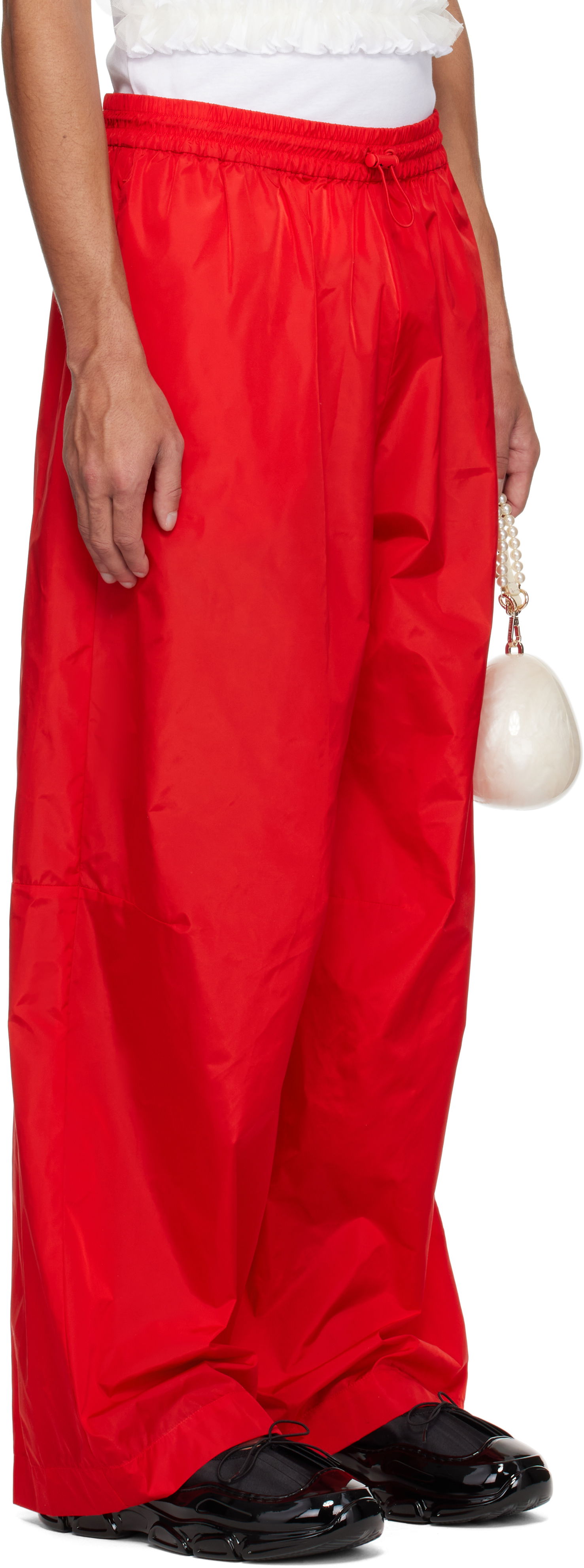 Träningsbyxor Simone Rocha Simone Rocha Wide Leg Track Pants Röd | 4146D 1067, 1