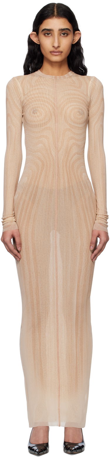 Klä Jean Paul Gaultier Jean Paul Gaultier 'The Long Spirale' Maxi Dress Beige | 25/34-F-RO390-T587-2026, 0