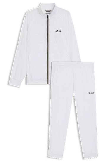Träningsoverall BOSS BOSS Water-Repellent Tracksuit Vit | 50541286