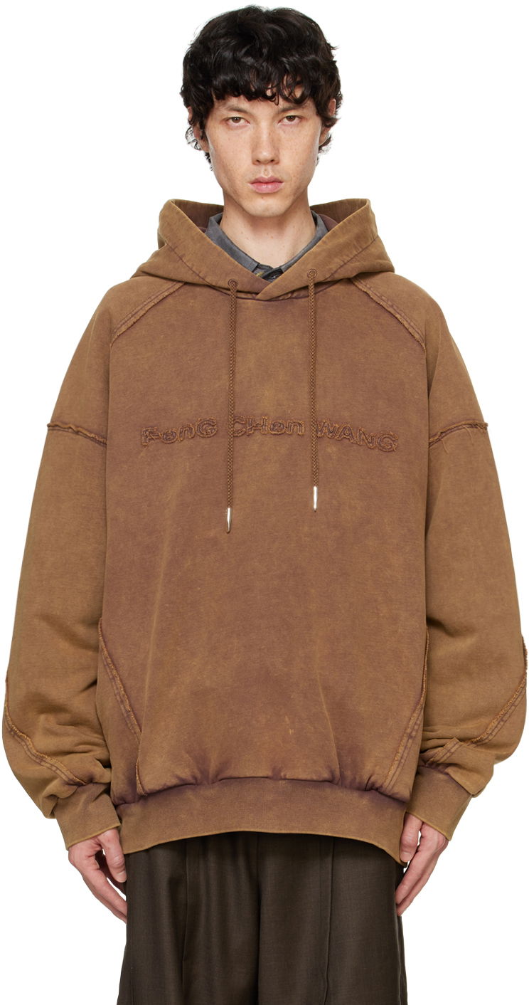 Sweatshirt Feng Chen Wang Feng Chen Wang Washed Hoodie Brun | FUF18HD04