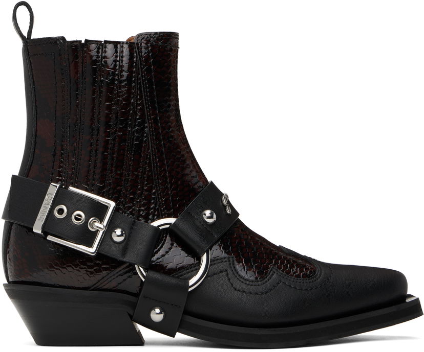 Tillbehör GANNI GANNI Low Cut Western Chelsea Boots Svart | S2855