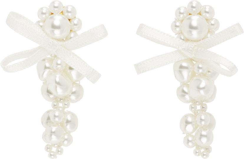Örhängen Simone Rocha Simone Rocha Petite Bow Cluster Earrings Vit | ERG545 0904