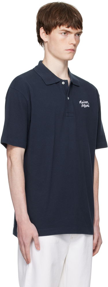 Polotröja MAISON KITSUNÉ Handwriting Comfort Polo Mörkblå | MM00201KP0001, 1
