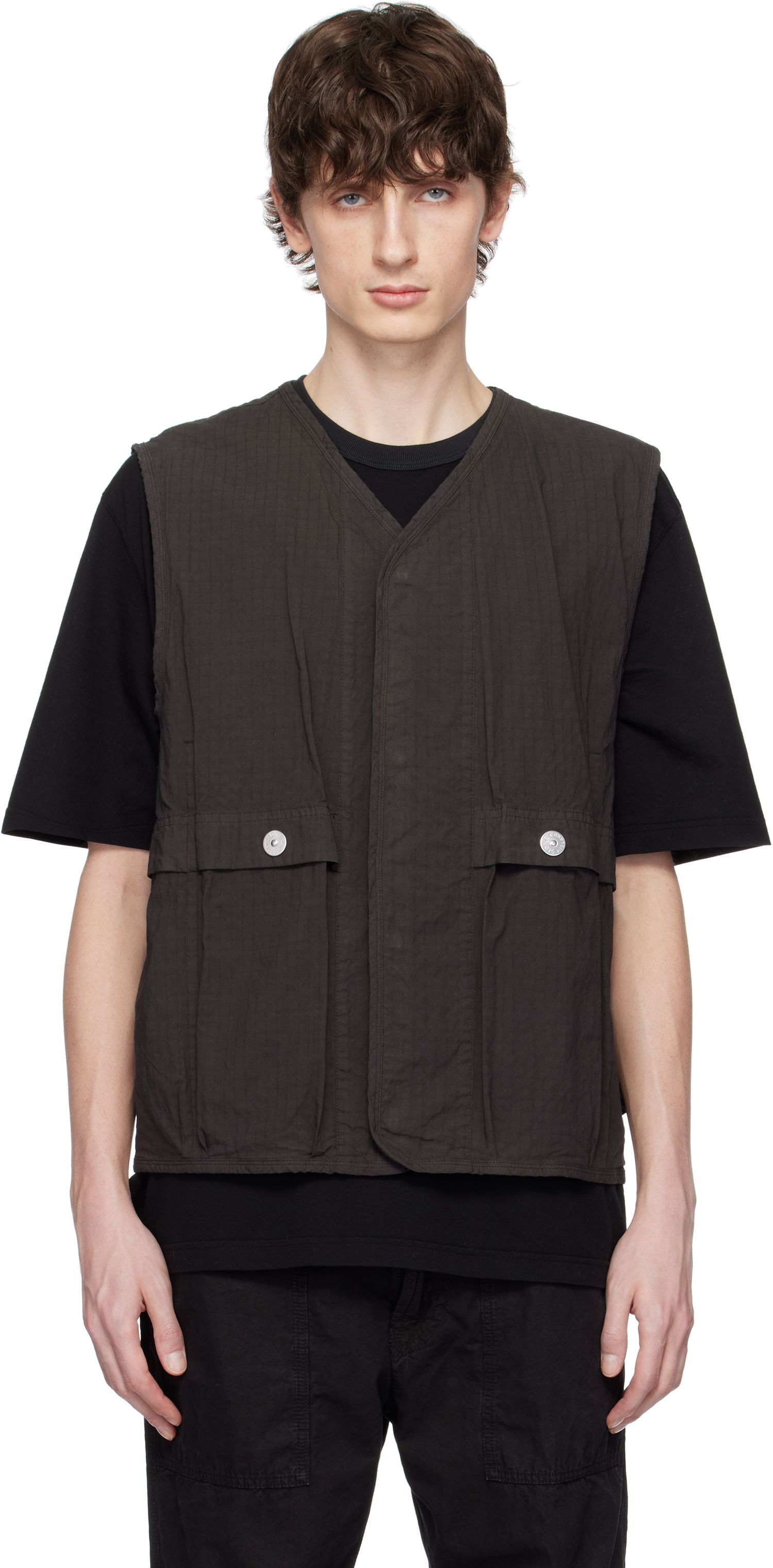 Väst Stone Island Stone Island Mil-Spec Stretch Ripstop-TC Vest Grå | K1S15 G100010 S0063, 0