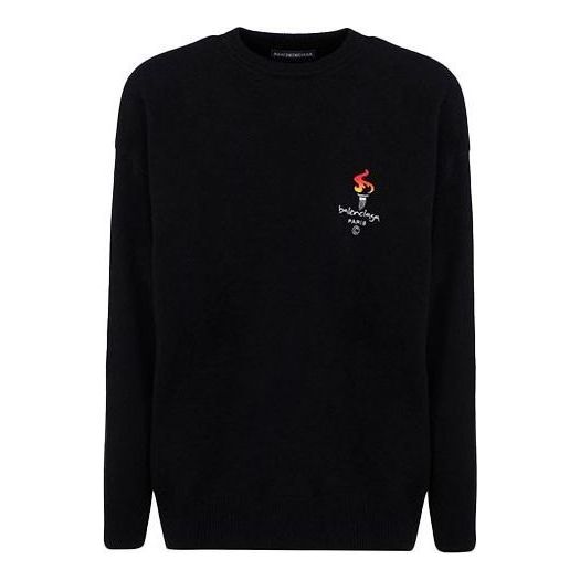 Sweater Balenciaga Olympics Crew Neck Sweater Svart | 621032T41041070