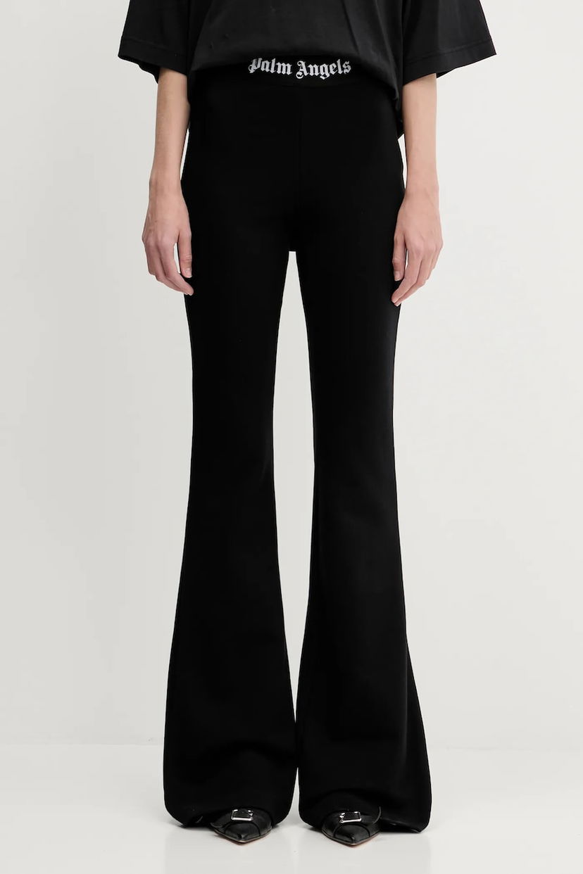 Damasker Palm Angels Palm Angels Classic Logo Tape Flare Pants Svart | PWCH017C99FLE0011010