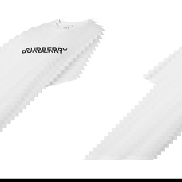 T-shirt Burberry Logo Print Oversized T-Shirt Vit | 8055309, 1