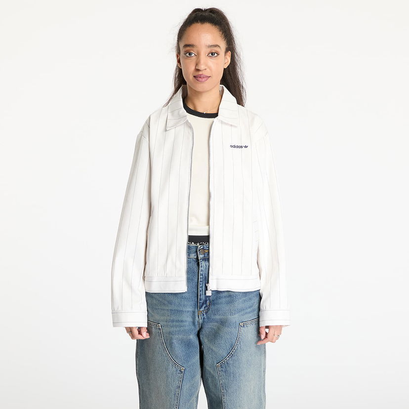 Jacka adidas Originals Pinstripe Harrington Jacket Vit | JJ3476
