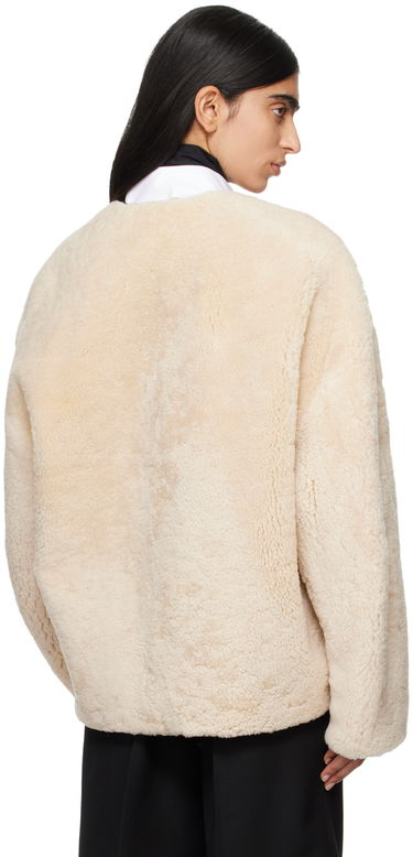 Rockar TOTEME TOTEME Women's Teddy Clasp Shearling Jacket Beige | 214-120-604, 2