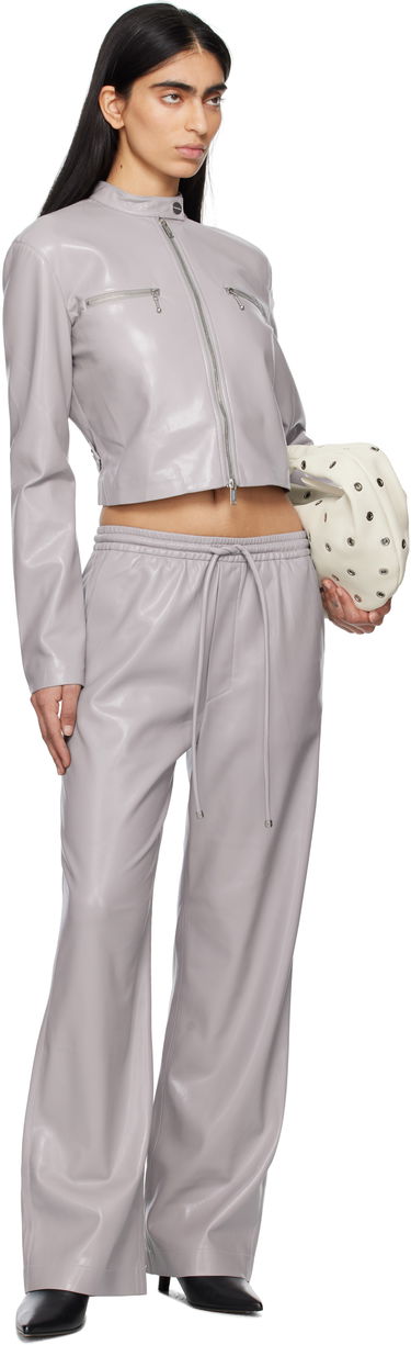 Byxor Nanushka Nanushka Calie Faux Leather Trousers Grå | NW25RSPA06492, 3