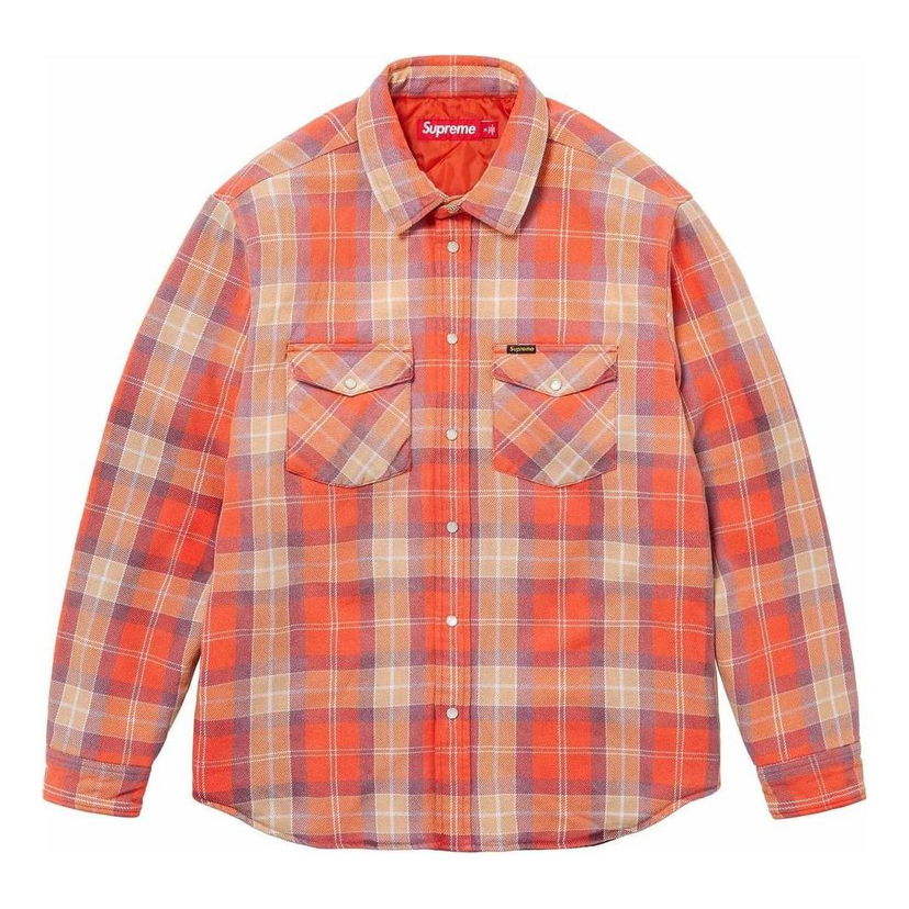 Skjorta Supreme Quilted Flannel Shirt Orange | SUP-SS24-034
