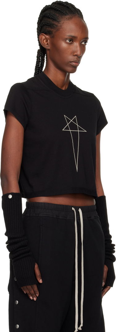 Crop top Rick Owens DRKSHDW Concordians Cropped Small Level T-shirt Svart | DS02E7207 RNEP3, 1