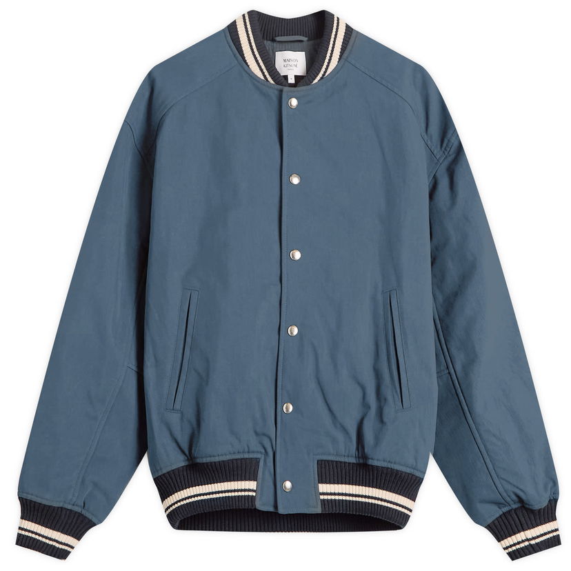 Bomberjacka MAISON KITSUNÉ Maison Kitsuné Teddy Jacket Blå | OM02116WQ4048-P492