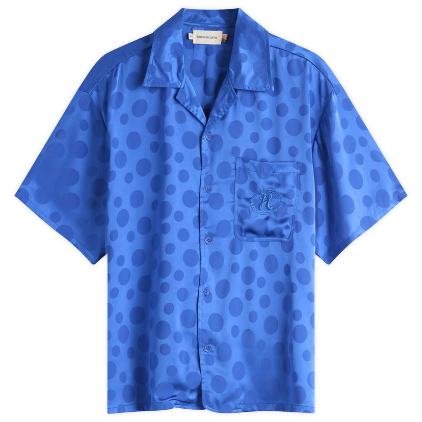 Skjorta Honor The Gift Honor the Gift Poka Dot Vacation Shirt, Size Large Blå | HTG250230-BLU