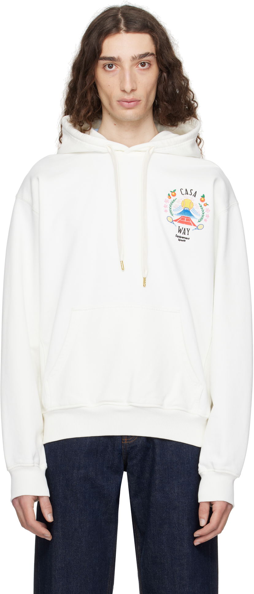 Sweatshirt Casablanca Casablanca 'Casa Way' Mountain Hoodie Vit | MPF25-JTP-292-01