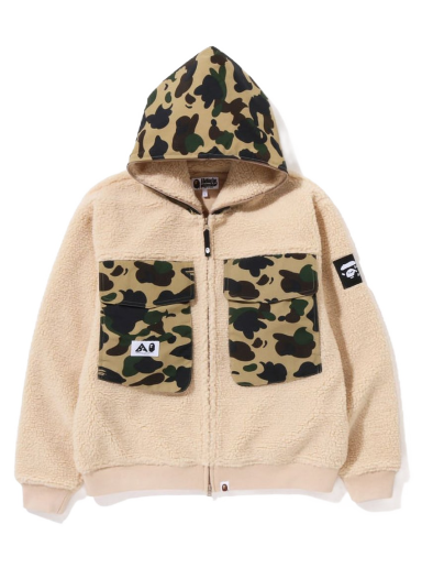 Jacka BAPE Big Pocket Relaxed Fit Boa Jacket Beige | 1I80-140-004