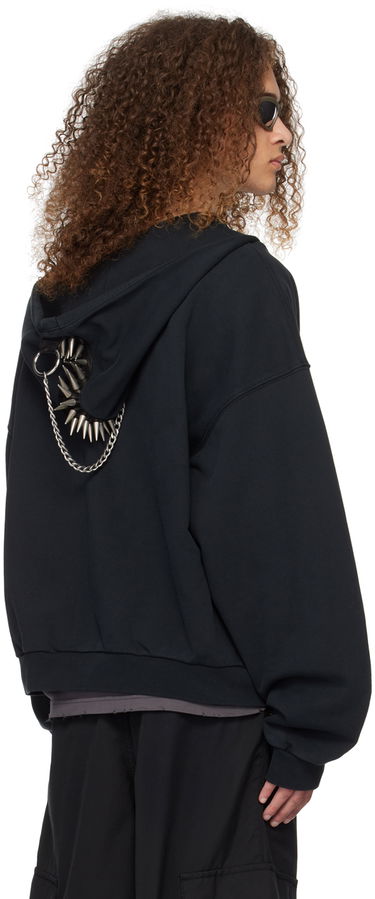 Sweatshirt We11done We11done Oversized Zip-Up Hoodie Svart | WD-TJ0-24-813-U-BK, 2