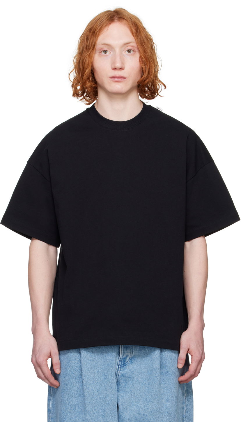 T-shirt Jil Sander Jil Sander Logo Flag Shoulder T-Shirt Svart | J22GC0195_J20244
