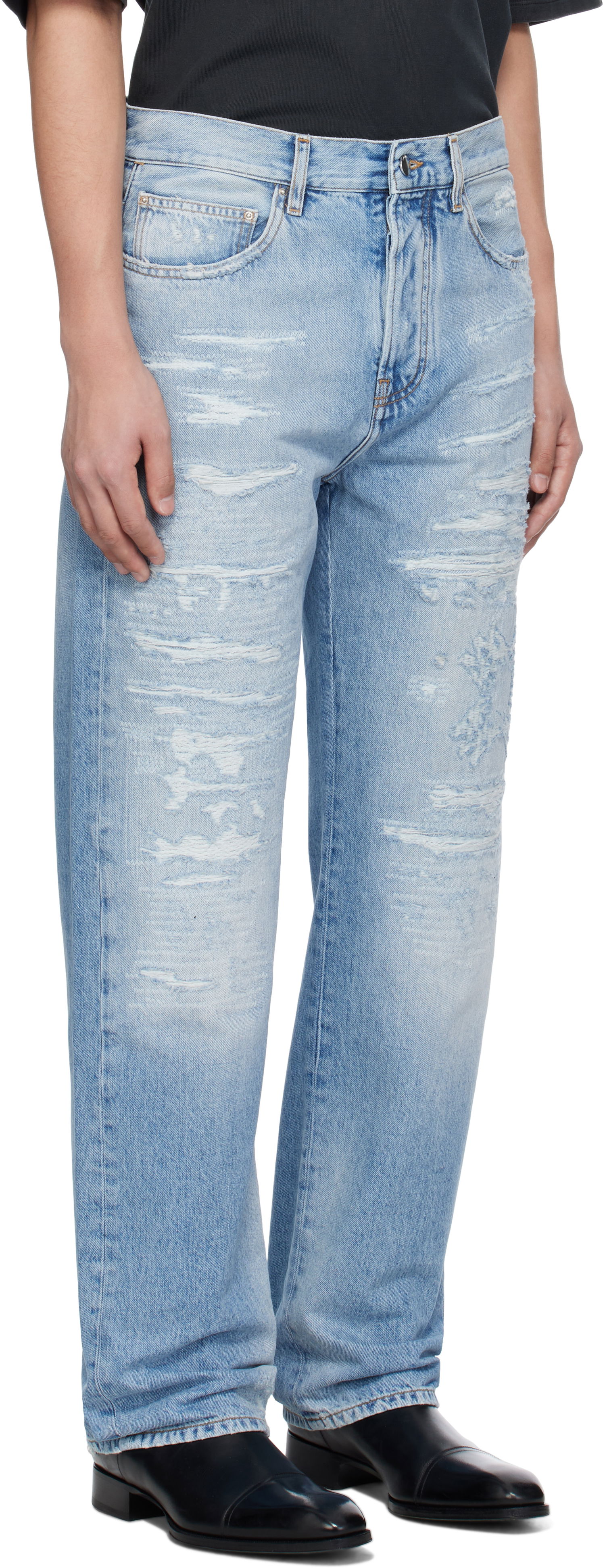 Jeans AMIRI AMIRI 'MA' Quad Repaired Straight Jeans Blå | AMDNGH1070, 1