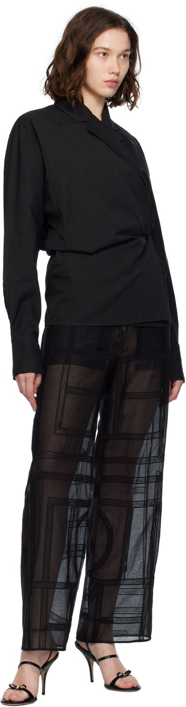 Skjorta TOTEME TOTEME Wrap Blouse Svart | 253-WRT0543-FB0425, 3