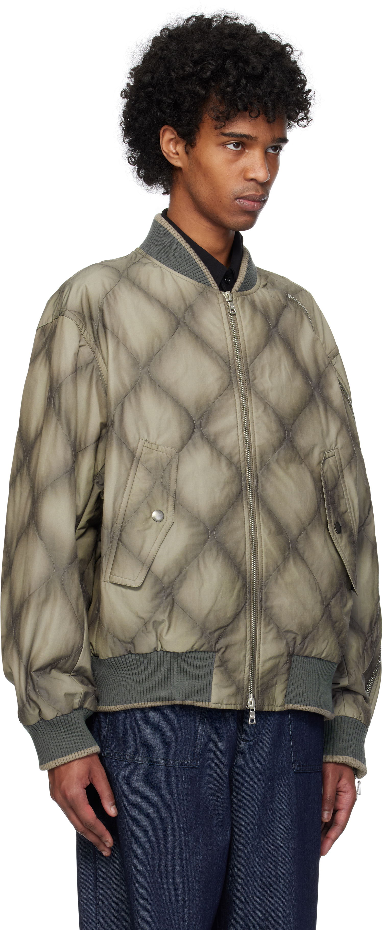 Bomberjacka Dries Van Noten Dries Van Noten Duck Canvas Bomber Jacket Grön | 251-020537-1026, 1