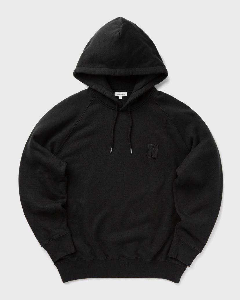 Sweatshirt NORSE PROJECTS Marten Relaxed Organic Raglan N Patch Hoodie Svart | N20-1368-9999