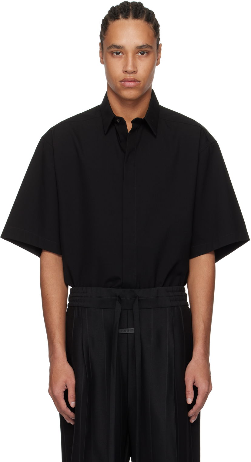 Skjorta Fear of God Fear of God Oxford Short Sleeve Shirt Svart | FGE250-518OXF