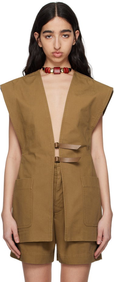 Väst ISABEL MARANT Isabel Marant Falila Cotton Canvas Vest Brun | GI0053FA-C2F01I, 0