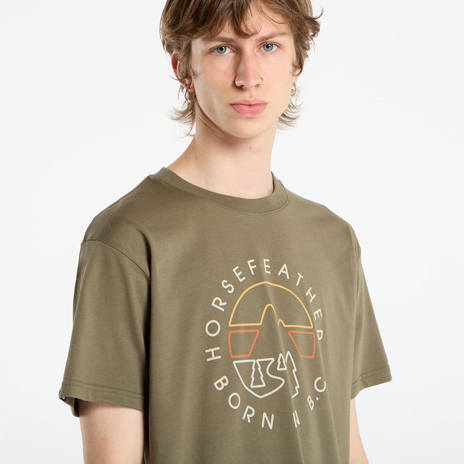 T-shirt Horsefeathers Line Circle T-Shirt Grön | SM1392A, 1