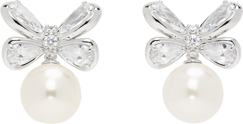 Örhängen SHUSHU/TONG YVMIN Edition Zirconia Butterfly Pearl Stud Earrings Vit | 24720WHT00DN2