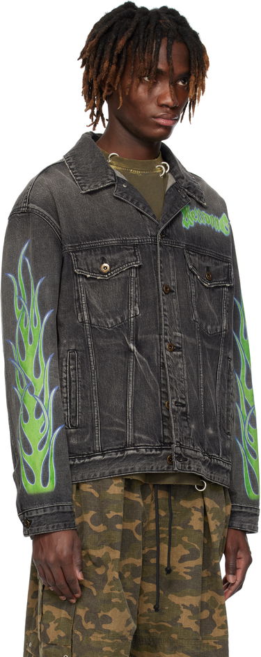 Jacka We11done We11done Blaze Logo Denim Jacket Svart | WD-DJ0-25-318-U-BK, 1