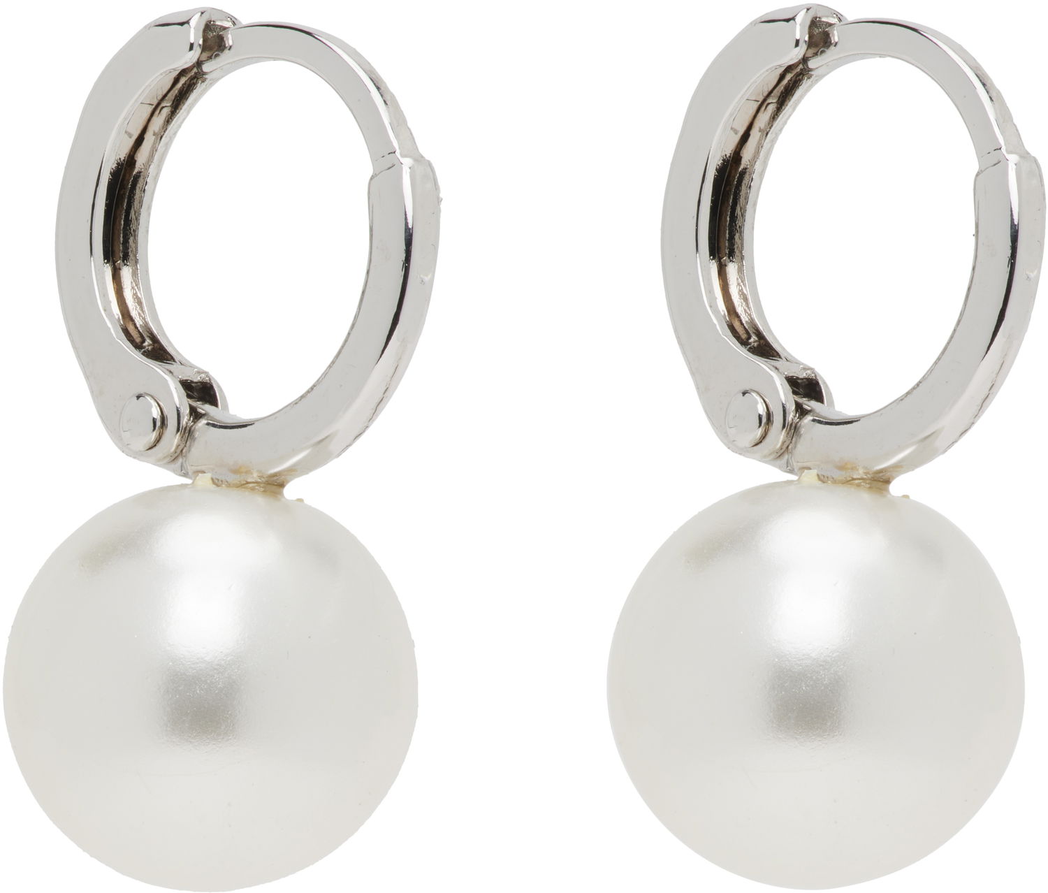 Örhängen Simone Rocha Simone Rocha Small Pearl Hoop Earrings Vit | ERG84 0904, 1