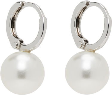 Örhängen Simone Rocha Simone Rocha Small Pearl Hoop Earrings Vit | ERG84 0904, 1