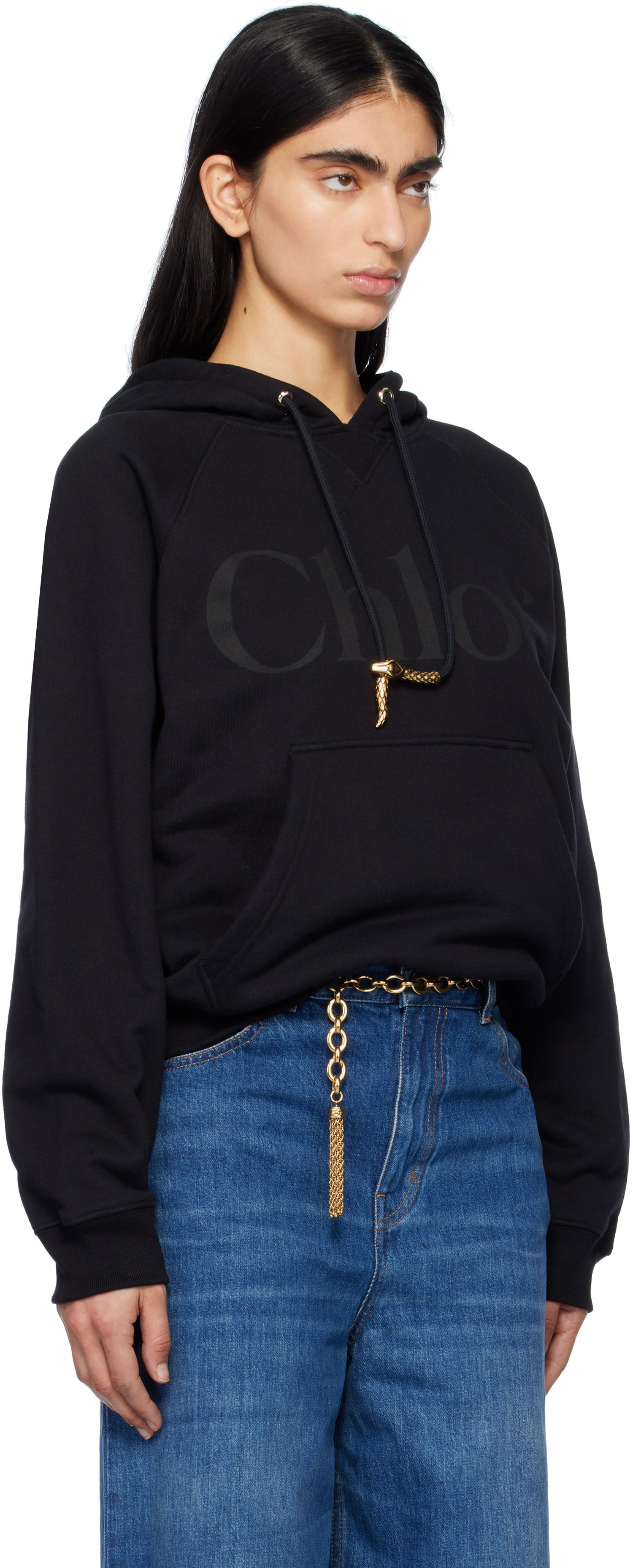 Sweatshirt CHLOÉ Chloé Generous Logo Hoodie Svart | CH25SJH10189, 1