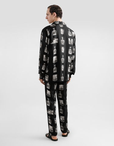 Pyjamas Dolce & Gabbana Silk Pajama Pants With Whiskey Print Svart | GVCRATHI1V0HN5IA, 2