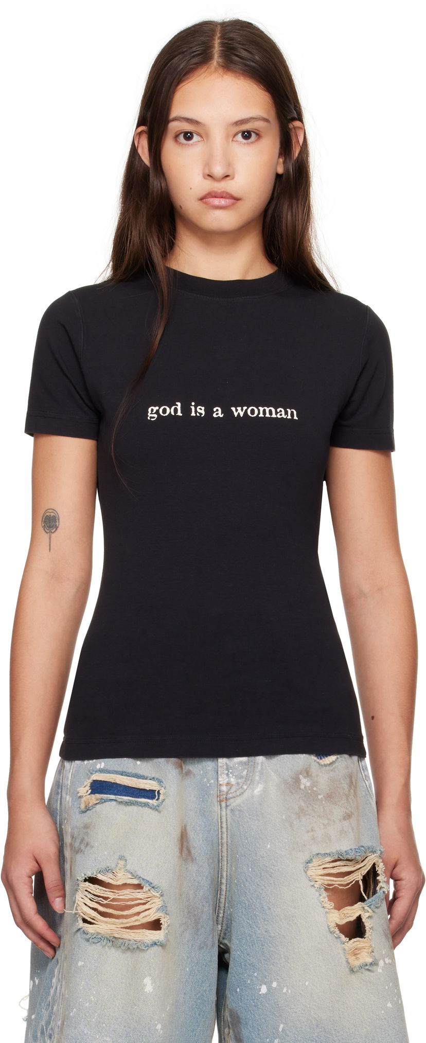 T-shirt VETEMENTS 'God Is A Woman' Fitted T-Shirt Svart | WA66TR620B