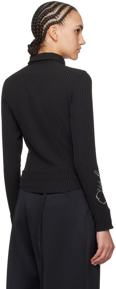 Skjorta Ottolinger Ottolinger Pinstriped Zip Shirt Svart | 1103003, 2