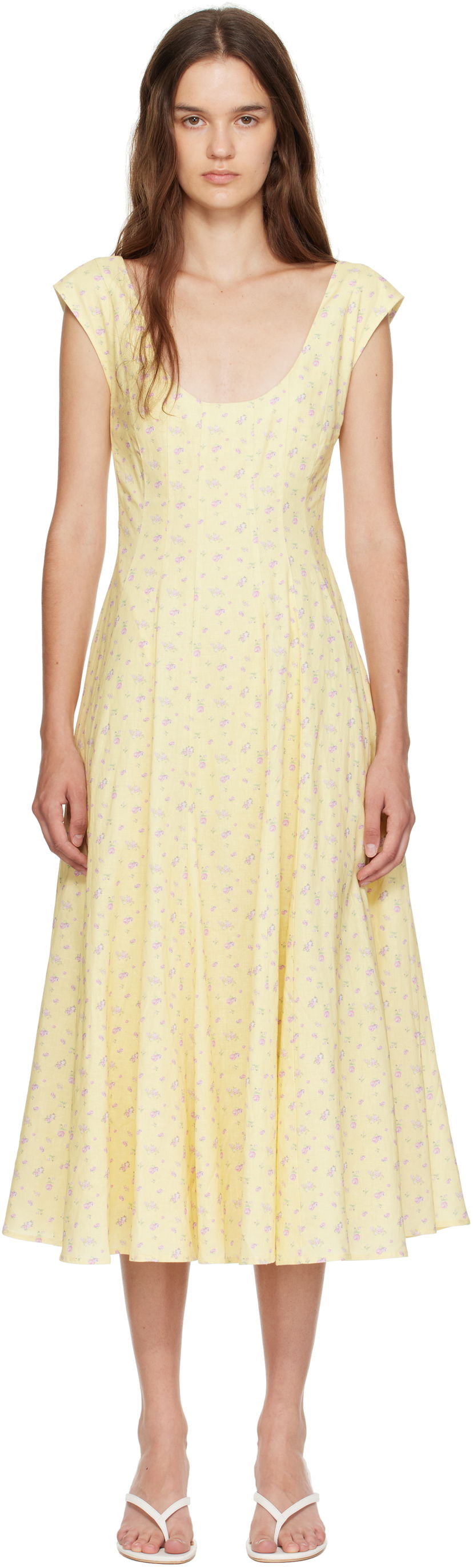 Klä GUIZIO Guizio Leila Floral Midi Dress Gul | P25404W085