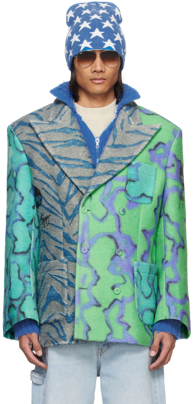 Jacka ERL ERL Printed Blazer Grön | ERL07J032